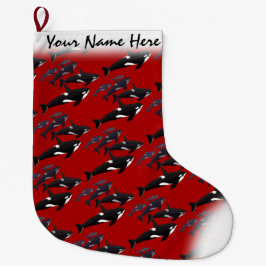 Meia De Natal Grande Baleia de assassino personalizada meia do Natal da