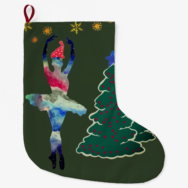 Meia De Natal Grande Ballerina - Parada de Natal Personalizada (Frente)