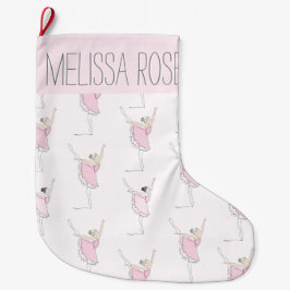 Meia De Natal Grande Ballerina Rosa Personalizada Stocks de Natal