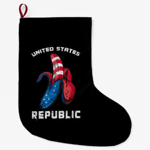 Meia De Natal Grande Banana US Flag Patriot America Pior Estados Unidos