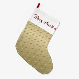 Meia De Natal Grande Bandas Douradas Elegantes de Natal
