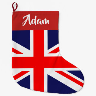 Meia De Natal Grande Bandeira britânica customizável