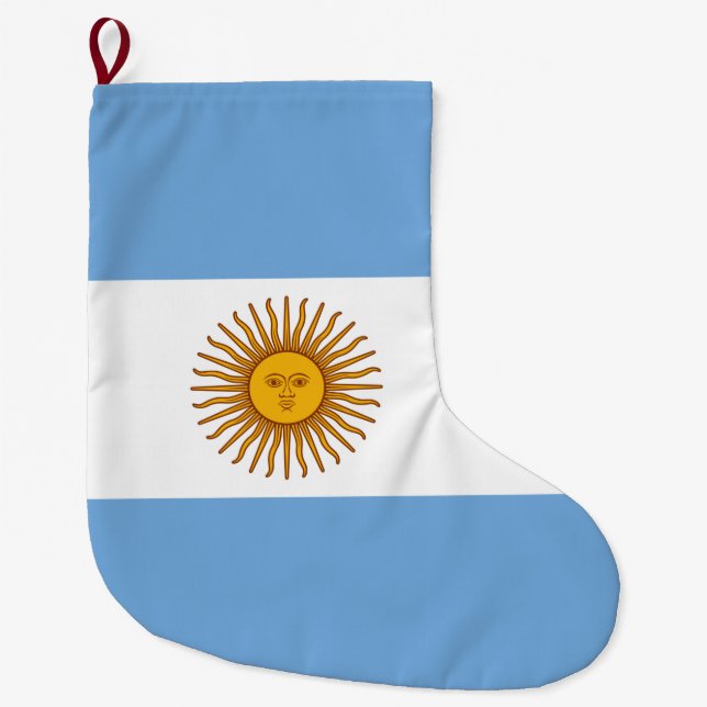 Meia De Natal Grande Bandeira da Argentina (Frente)