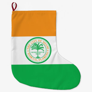 Meia De Natal Grande Bandeira da cidade de Miami (Flórida)