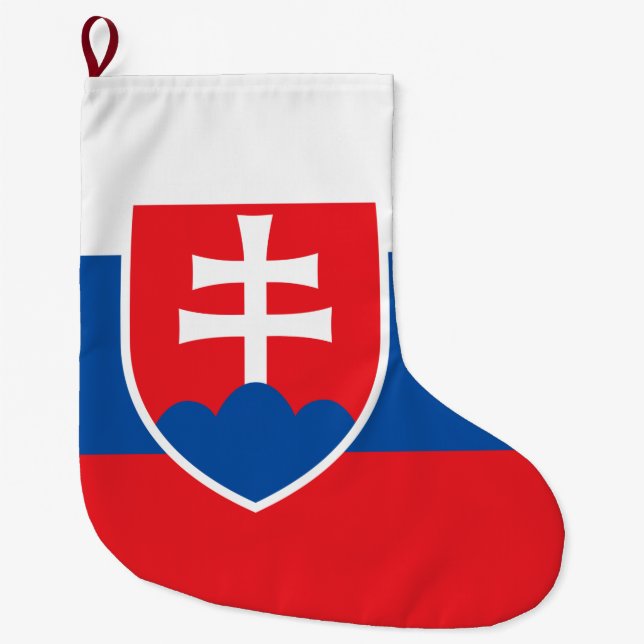 Meia De Natal Grande Bandeira da Eslováquia (Frente)