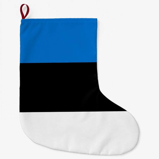 Meia De Natal Grande Bandeira da Estônia (Frente)