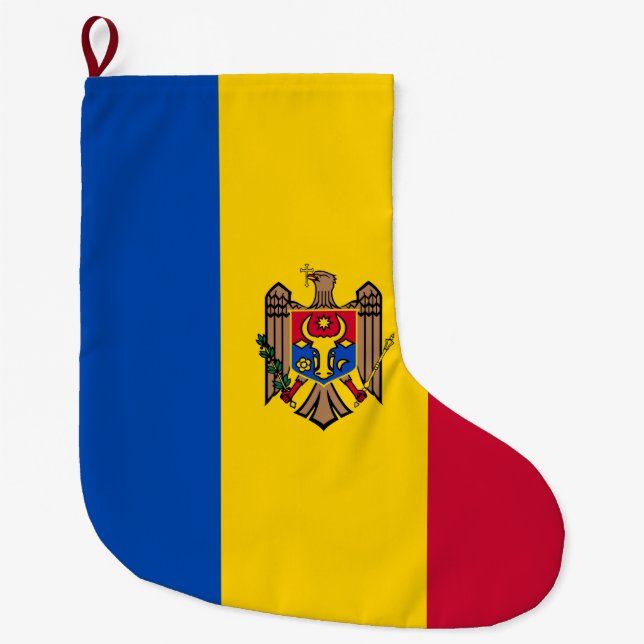 Meia De Natal Grande Bandeira da Moldávia (Frente)