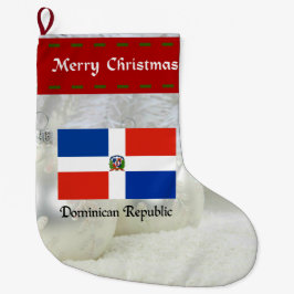 Meia De Natal Grande Bandeira da República Dominicana, design personali