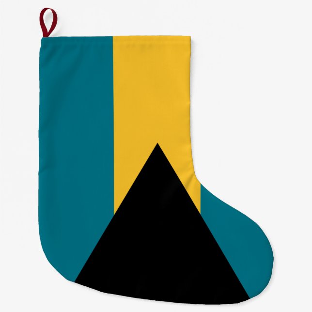Meia De Natal Grande Bandeira das Baamas (Frente)