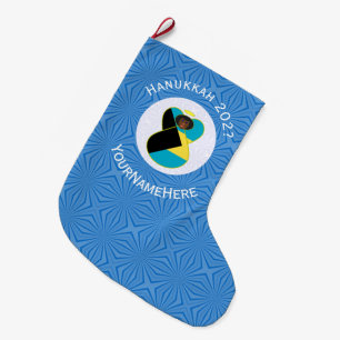 Meia De Natal Grande Bandeira das Bahamas Anjo Negro Hanukkah Personali