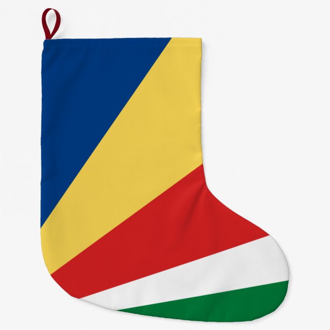 Meia De Natal Grande Bandeira das Seychelles (Frente)