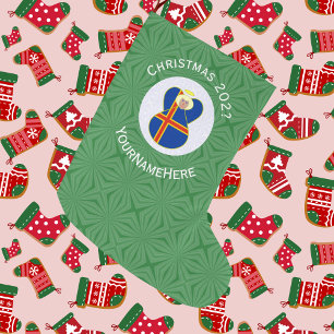 Meia De Natal Grande Bandeira de Åland Anjo de Natal 