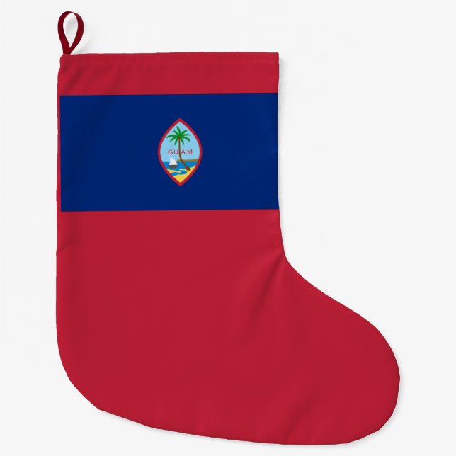 Meia De Natal Grande Bandeira de Guam (Frente)