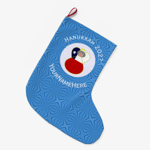 Meia De Natal Grande Bandeira de Hanukkah da Avó Anjo Personalizada Chi