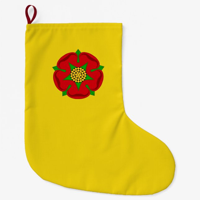 Meia De Natal Grande Bandeira de Lancashire (Frente)