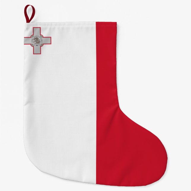 Meia De Natal Grande Bandeira de Malta (Frente)