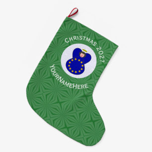 Meia De Natal Grande Bandeira de Natal do Anjo da União Europeia Person