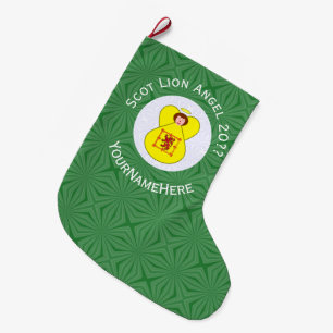 Meia De Natal Grande Bandeira de Natal do Anjo Leão Rampante Escocês Pe