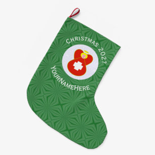 Meia De Natal Grande Bandeira de Natal do Anjo Suíço Personalizada