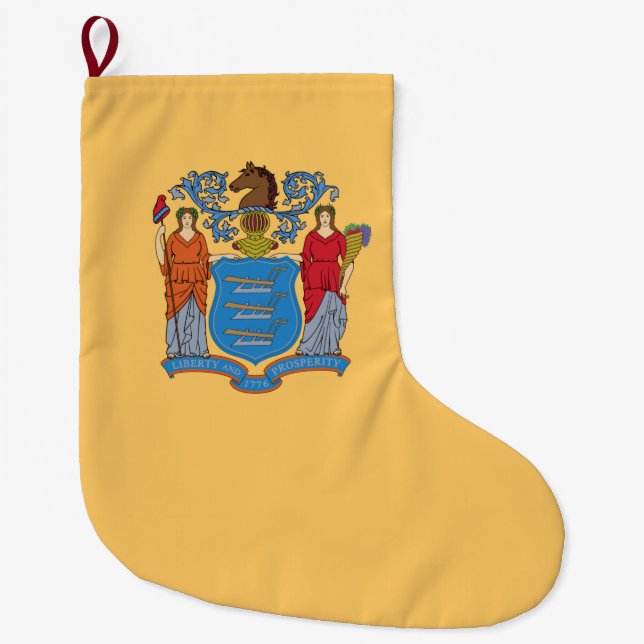 Meia De Natal Grande Bandeira de Nova Jersey (Frente)