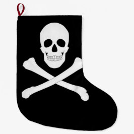 Meia De Natal Grande Bandeira de Pirata (Jolly Roger)