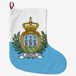 Meia De Natal Grande Bandeira de São Marino