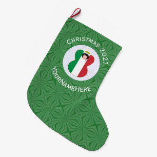 Meia De Natal Grande Bandeira do Anjo Italiano para o Natal
