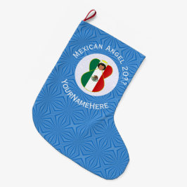Meia De Natal Grande Bandeira do Anjo Mexicano Hanukkah Personalizada