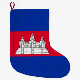 Meia De Natal Grande Bandeira do Camboja