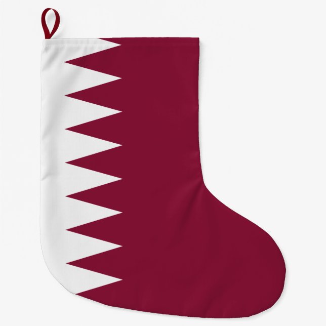 Meia De Natal Grande Bandeira do Catar (Frente)