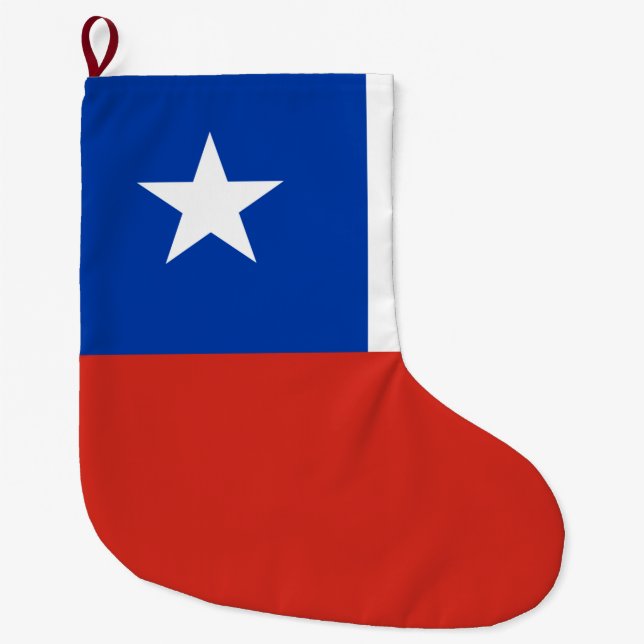 Meia De Natal Grande Bandeira do Chile (Frente)