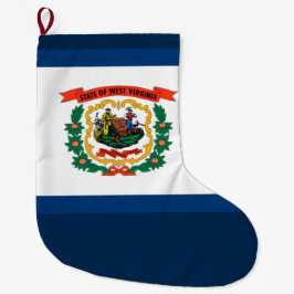 Meia De Natal Grande Bandeira do Estado da Virgínia Ocidental