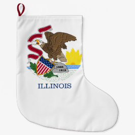 Meia De Natal Grande Bandeira do Estado de Illinois