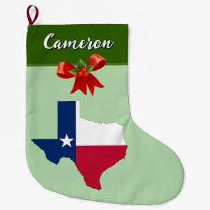 Meia De Natal Grande Bandeira do Estado de Natal do Texas 
