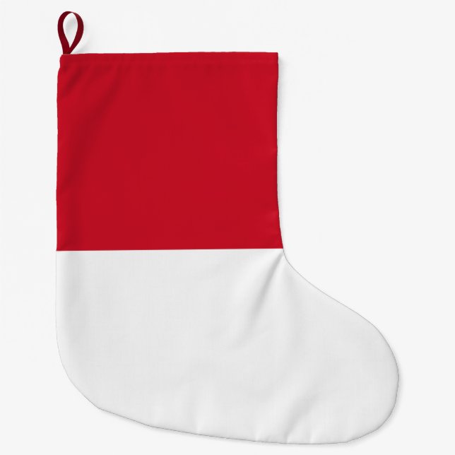 Meia De Natal Grande Bandeira do Mônaco (Frente)