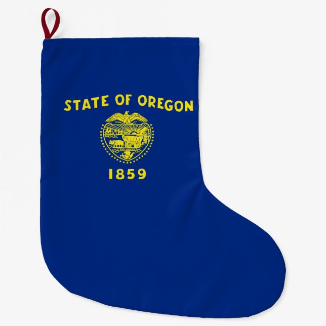 Meia De Natal Grande Bandeira do Oregon (Frente)