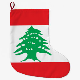 Meia De Natal Grande Bandeira Libanesa (Bandeira do Líbano)