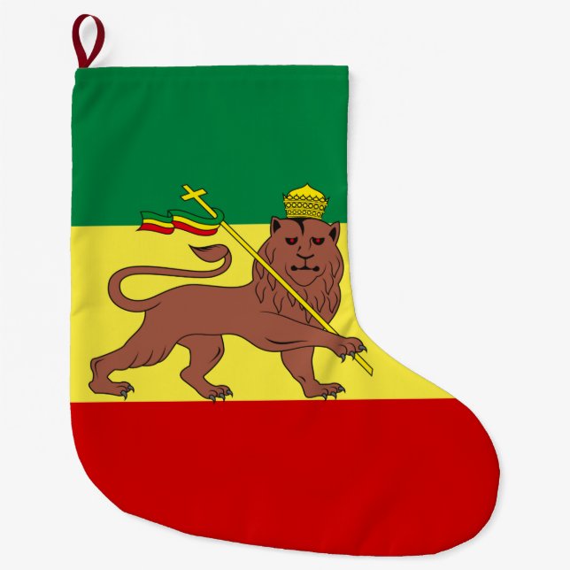 Meia De Natal Grande Bandeira Rastafariana (Rastafarianismo) (rasta) (Frente)
