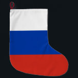 Meia De Natal Grande Bandeira Russa (Rússia)<br><div class="desc">Esta design é a bandeira nacional da Rússia (também conhecida como Federação Russa), que é um país transcontinental que abrange a Europa Oriental e a Ásia Norte. A Rússia é o maior país do mundo e é o país mais populoso da Europa. A Rússia consiste em mais de um oitavo...</div>