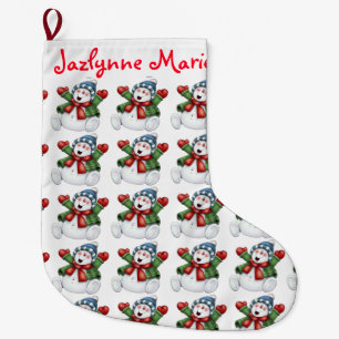 Meia De Natal Grande Bandeja de Natal Personalizada/Snowmen