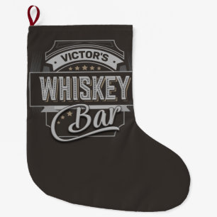 Meia De Natal Grande Bar Whiskey da Etiqueta de Liquidez Deluxe Antigo