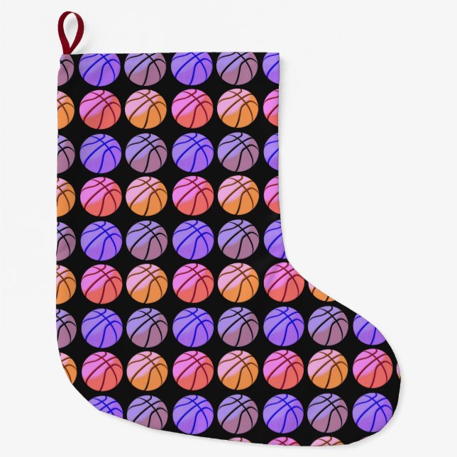Meia De Natal Grande Basquete Pop Art (Frente)