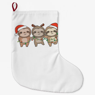 Meia De Natal Grande Bastante Natal Animais de Natal Bons Sloth