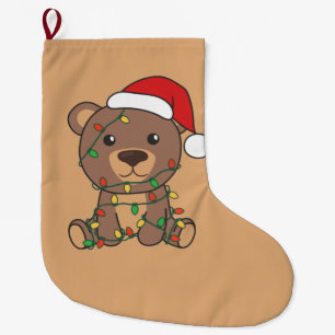Meia De Natal Grande Bear Natal Animais de inverno Ursos Grande Natal