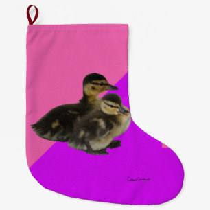 Meia De Natal Grande Bebês com framboesa rosa e sorvete púrpura