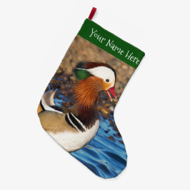 Meia De Natal Grande Bela Chatty, Pato Mandarim no Pond
