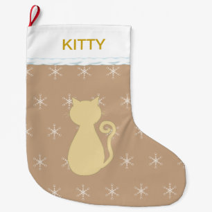 Meia De Natal Grande Bela Silhueta de Gato