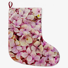 Meia De Natal Grande Belos Flores de Hydrangea