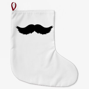Meia De Natal Grande Bigode Preto
