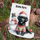 Meia De Natal Grande Black Labrador Retriever & Snowman Puppy Dog (Criador carregado)